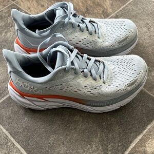 Hoka Light blue and Orange Athletic Shoes